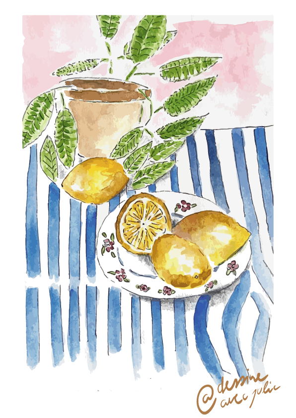 Table nappe et citrons