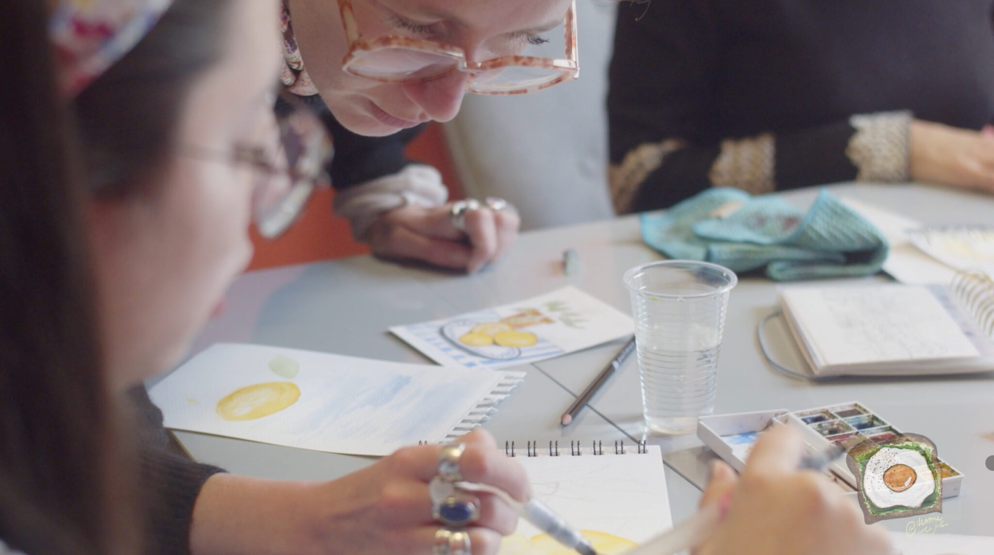 photo d'un atelier d'aquarelle