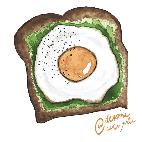 tartine avec oeuf et avocat